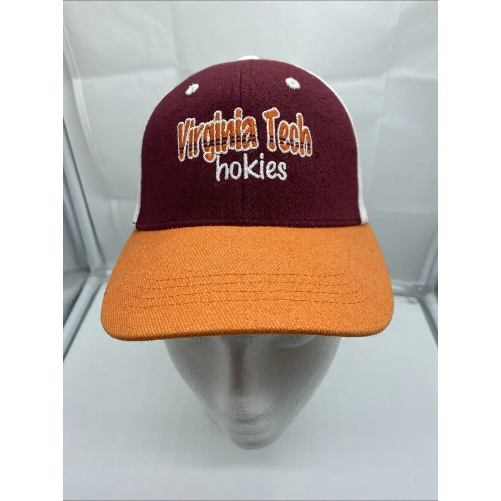 Virginia Tech Hokies Maroon Orange Adjustable Youth Baseball Cap Hat Hook & Loop
